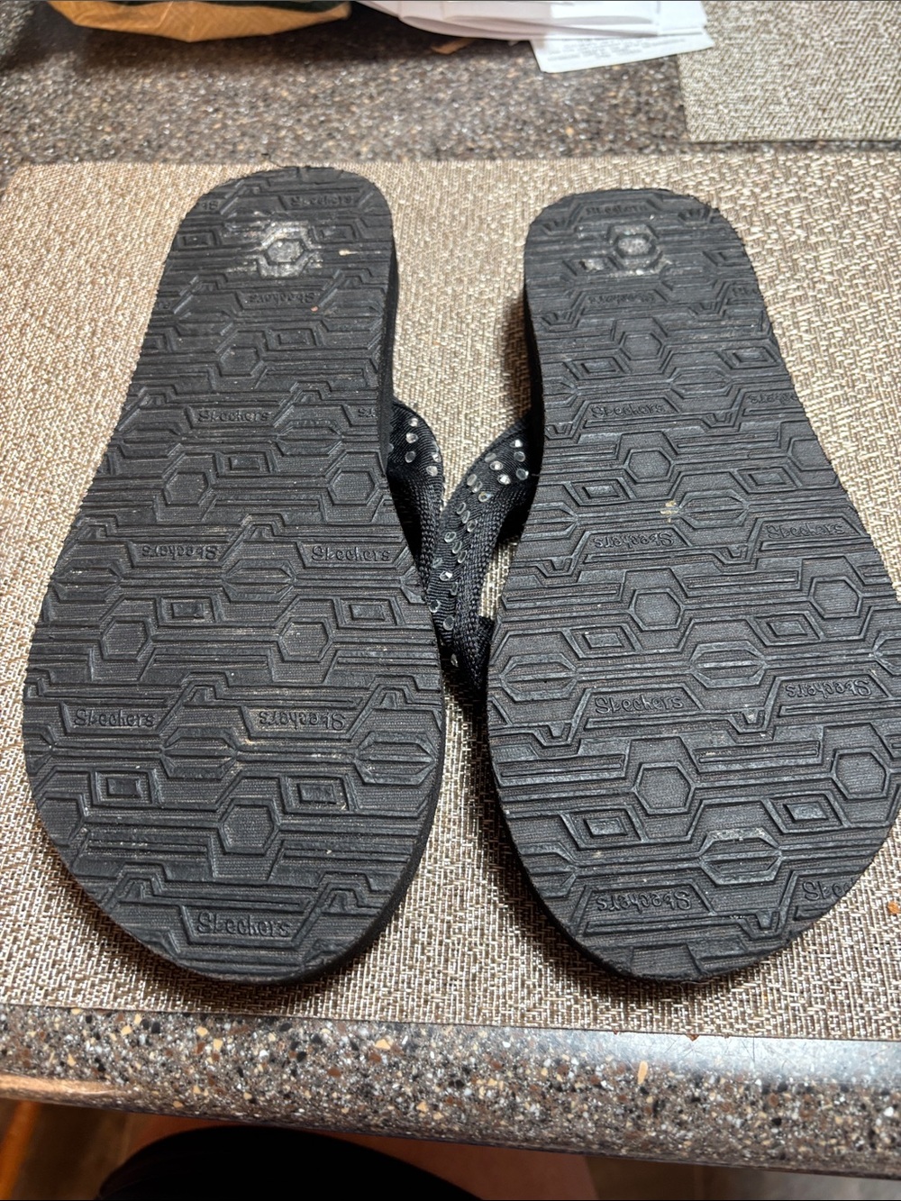 Skechers Black Rhinestone Yoga Foam™ Women's Sandals - Picture 3 of 4